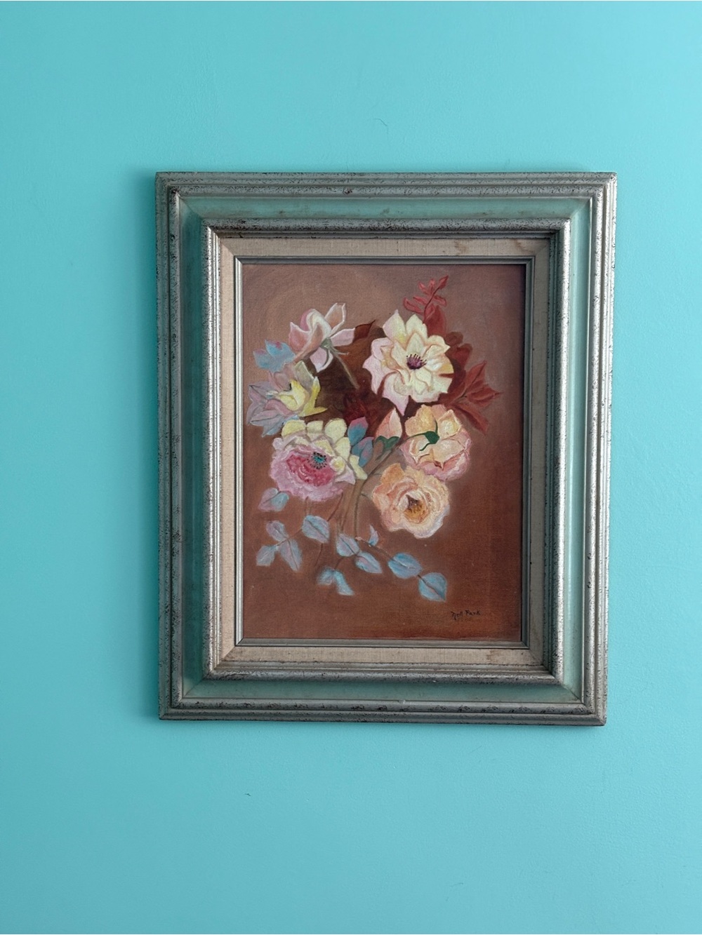 Vintage art in a wood frame